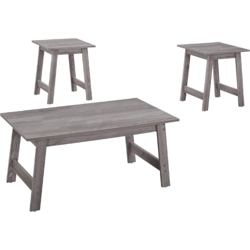 3 Piece Table Set - Coffee & 2 End Tables in Grey